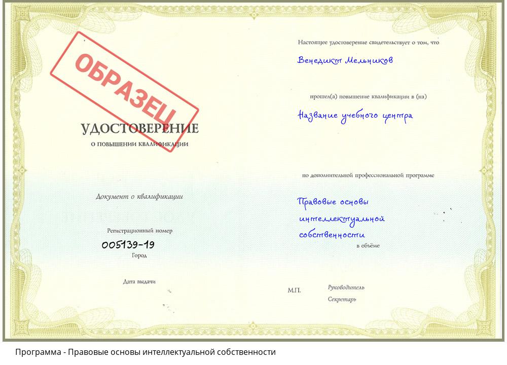 Правовые основы интеллектуальной собственности Обнинск