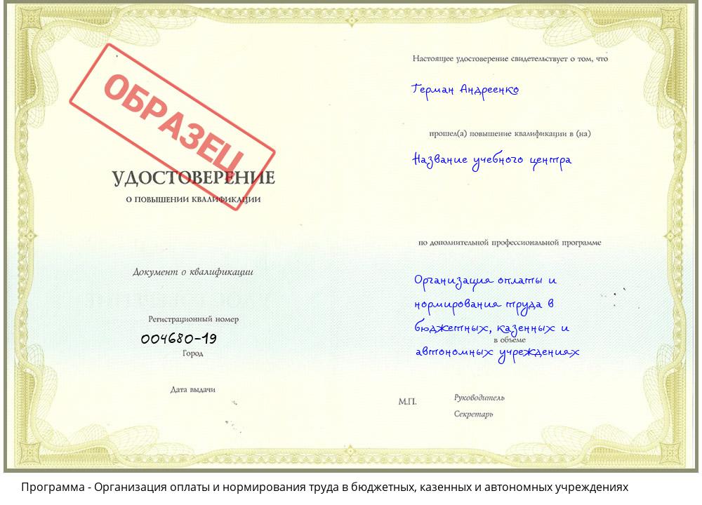 Организация оплаты и нормирования труда в бюджетных, казенных и автономных учреждениях Обнинск