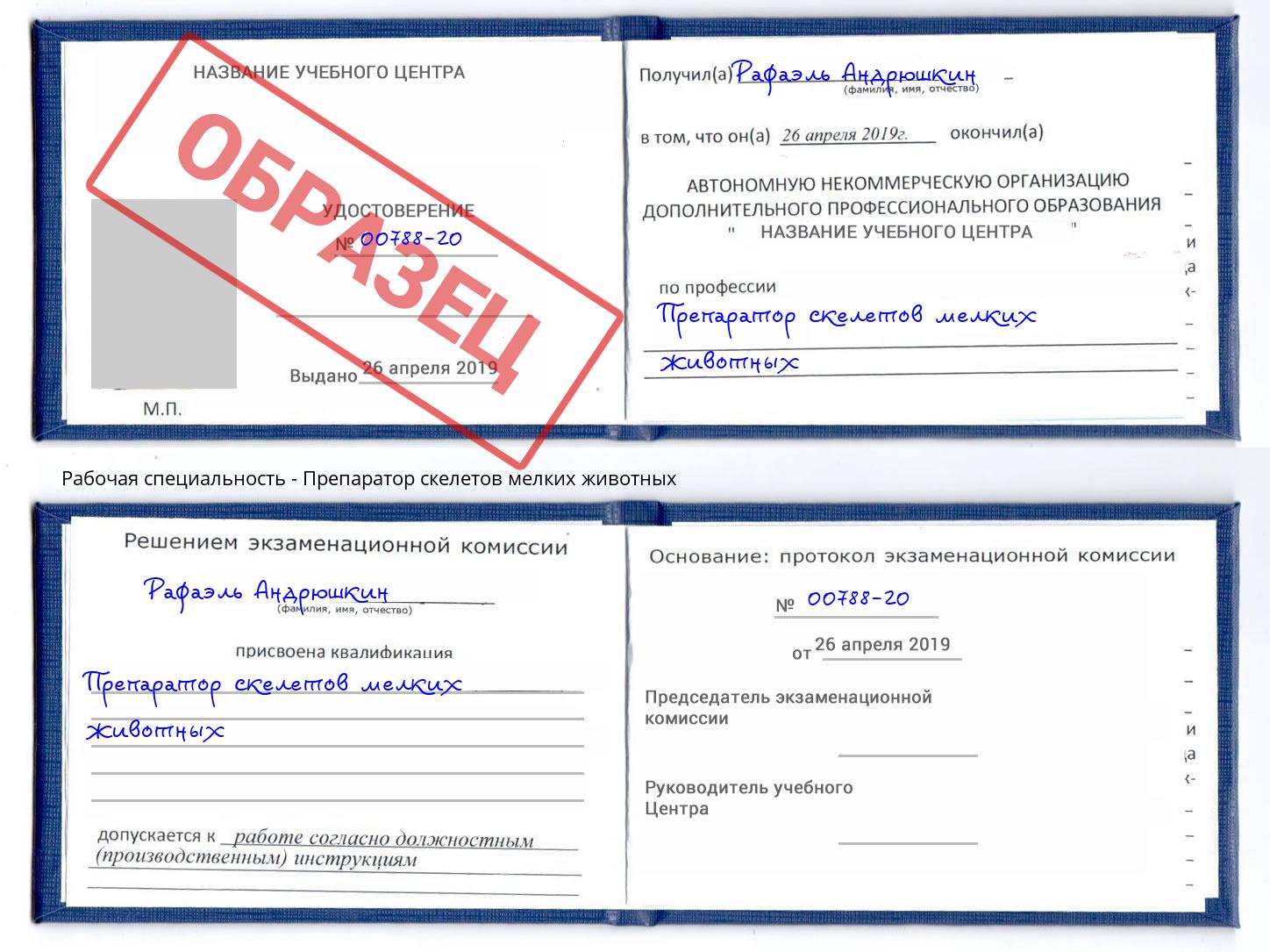 Препаратор скелетов мелких животных Обнинск