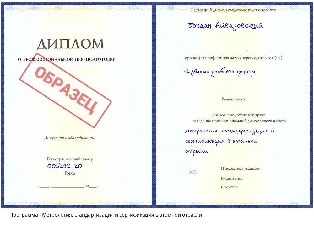 Метрология, стандартизация и сертификация в атомной отрасли Обнинск